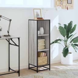 Berkfield Home Modern Book Cabinet Grey Sonoma 33.5x33x107.5 cm Engineered Wood - thumbnail 1