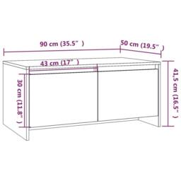 Berkfield Home Coffee Table Smoked Oak 90x50x41.5 cm Engineered Wood in Brown - thumbnail 8