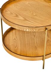 Orsina Industrial Design Two Tier Side Table, Versatile Design Bedroom Table, Everyday Use Side Table For Lounge in Natural - thumbnail 2