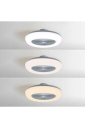 Living and Home Round Acrylic Ceiling Fan with LED Light in Grey - thumbnail 7