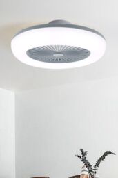Living and Home Round Acrylic Ceiling Fan with LED Light in Grey - thumbnail 3