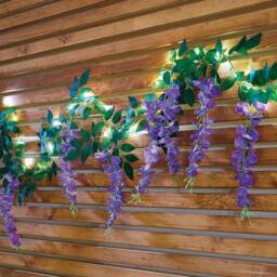 Garden Greatness Hanging Solar Wisteria String Light in Purple - Size: 1 Pack