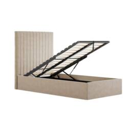 Lemon Pavilion Furniture Berlin Tall Ottoman Single Bed Frame (Pack of 2) - L203xW108xH124 cm in Beige - thumbnail 3