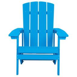Wyld and Coco Blue Weatherproof Outdoor Lounger - Modern Plastic-Wood Chair - thumbnail 3