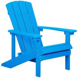 Wyld and Coco Blue Weatherproof Outdoor Lounger - Modern Plastic-Wood Chair - thumbnail 2