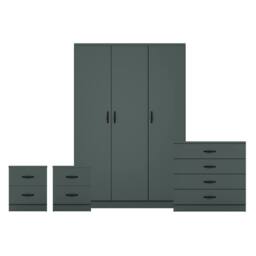 Home Discount Vida Designs 4Pc Bedroom Set 2xBedside, 4 Drawer Chest, 3 Dr Wardrobe in Green - thumbnail 8
