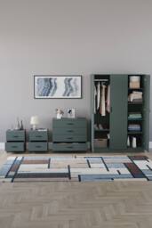 Home Discount Vida Designs 4Pc Bedroom Set 2xBedside, 4 Drawer Chest, 3 Dr Wardrobe in Green - thumbnail 3