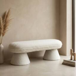 Garden Greatness Edouard Boucle Natural Loop Bench in Beige - Size: 1 Pack