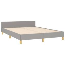 Berkfield Home Bed Frame with Headboard Light Grey 180x200cm Super King Fabric - thumbnail 4