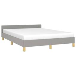 Berkfield Home Bed Frame with Headboard Light Grey 180x200cm Super King Fabric - thumbnail 3