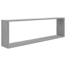 Berkfield Home Wall Cube Shelves 4 pcs Grey Sonoma 100x15x30 cm Engineered Wood - Size: 100 x 15 x 30 cm - thumbnail 5