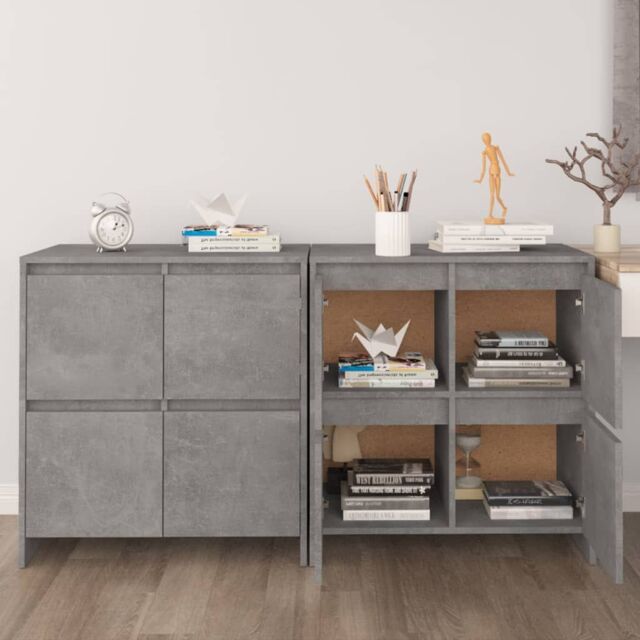 Berkfield Home Sideboards 2 pcs Concrete Grey 70x41x75 cm Engineered Wood - Size: 70 x 41 x 75 cm - image 1