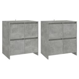 Berkfield Home Sideboards 2 pcs Concrete Grey 70x41x75 cm Engineered Wood - Size: 70 x 41 x 75 cm - thumbnail 2