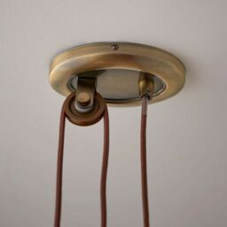 Loops Hanging Ceiling Pendant Light ADJUSTABLE HEIGHT Industrial Brass Rise Fall Drop in Metallics - thumbnail 3