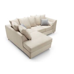Abakus Direct Chicago Spill-Proof Velvet Left Hand Facing Corner Sofa in Cream - thumbnail 5