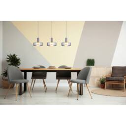 Netlighting Grant Bar Pendant Grey Matt Smoke Glass Shade 3x LED 3000K - thumbnail 4