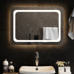 Berkfield Home LED Bathroom Mirror 70x50 cm in Clear - thumbnail 1