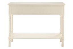 Orsina Versatile Design Three Drawer Black Console Table, Solid Pine Wood Hallway Table, Classic Console Table in White - thumbnail 4