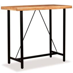 Berkfield Home Beautiful Bar Table Solid Acacia Wood 120x60x107 cm in Brown - Size: 120 x 60 x 107 cm - thumbnail 2