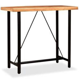 Berkfield Home Beautiful Bar Table Solid Acacia Wood 120x60x107 cm in Brown - Size: 120 x 60 x 107 cm - thumbnail 9