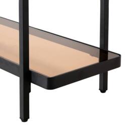 CALICOSY Console Table With Two Smoked Glass Shelves, 80 Cm Wide - ORA in Black - thumbnail 6