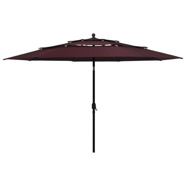 Berkfield Home 3-Tier Parasol with Aluminium Pole Bordeaux Red 3.5 m - image 1