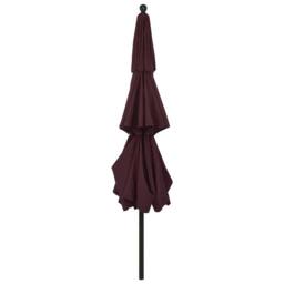Berkfield Home 3-Tier Parasol with Aluminium Pole Bordeaux Red 3.5 m - thumbnail 4