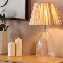 Wyld and Coco Table Lamp - Clear Glass Base Natural Paper Shade - thumbnail 1