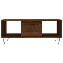 Berkfield Home Coffee Table Brown Oak 90x50x36.5 cm Engineered Wood - thumbnail 5
