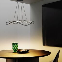 CGC Lighting Paraplu 1 Wave 60cm Matt Black LED Ceiling Pendant Light Chandelier - thumbnail 1