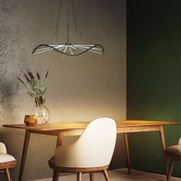 CGC Lighting Paraplu 1 Wave 60cm Matt Black LED Ceiling Pendant Light Chandelier - thumbnail 4