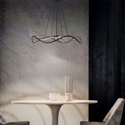 CGC Lighting Paraplu 1 Wave 60cm Matt Black LED Ceiling Pendant Light Chandelier - thumbnail 6