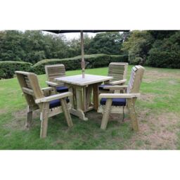 Churnet Valley Garden Furniture Ltd Ergo 4 Chair Dining Set - Min. Assembly Required - Set of Cushions Inc in Brown - thumbnail 3