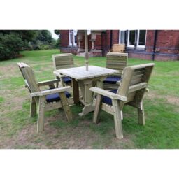 Churnet Valley Garden Furniture Ltd Ergo 4 Chair Dining Set - Min. Assembly Required - Set of Cushions Inc in Brown - thumbnail 4