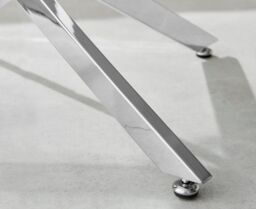 FurnitureboxUK Novara Round Glass Coffee Table with Angled Starburst Metal Legs for Modern Glam Minimalist Living Room in Silver - thumbnail 3