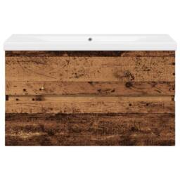 Berkfield Home Sink Cabinet with Built-in Basin Old Wood 81x39.5x49 cm in Brown - thumbnail 5