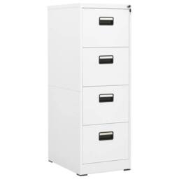 Berkfield Home Modern Filing Cabinet White 46x62x133 cm Steel - Size: 46 x 62 x 133 cm - thumbnail 2