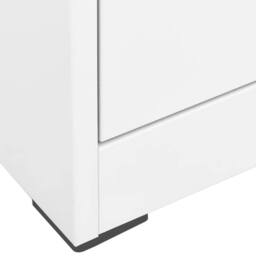 Berkfield Home Modern Filing Cabinet White 46x62x133 cm Steel - Size: 46 x 62 x 133 cm - thumbnail 5
