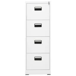 Berkfield Home Modern Filing Cabinet White 46x62x133 cm Steel - Size: 46 x 62 x 133 cm - thumbnail 3