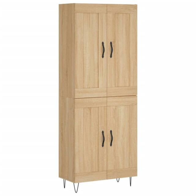 Berkfield Home Highboard Sonoma Oak 69.5x34x180 cm Engineered Wood in Tan - image 1