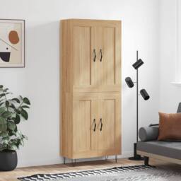 Berkfield Home Highboard Sonoma Oak 69.5x34x180 cm Engineered Wood in Tan - thumbnail 2