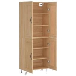 Berkfield Home Highboard Sonoma Oak 69.5x34x180 cm Engineered Wood in Tan - thumbnail 4