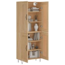Berkfield Home Highboard Sonoma Oak 69.5x34x180 cm Engineered Wood in Tan - thumbnail 3