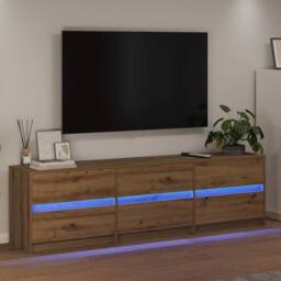 Berkfield Home TV Cabinet Brown 181 x 34 x 50 cm Particle board & LED lights - thumbnail 5