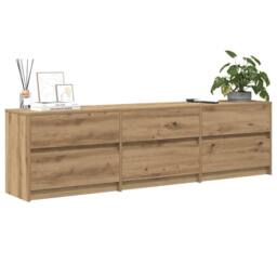 Berkfield Home TV Cabinet Brown 181 x 34 x 50 cm Particle board & LED lights