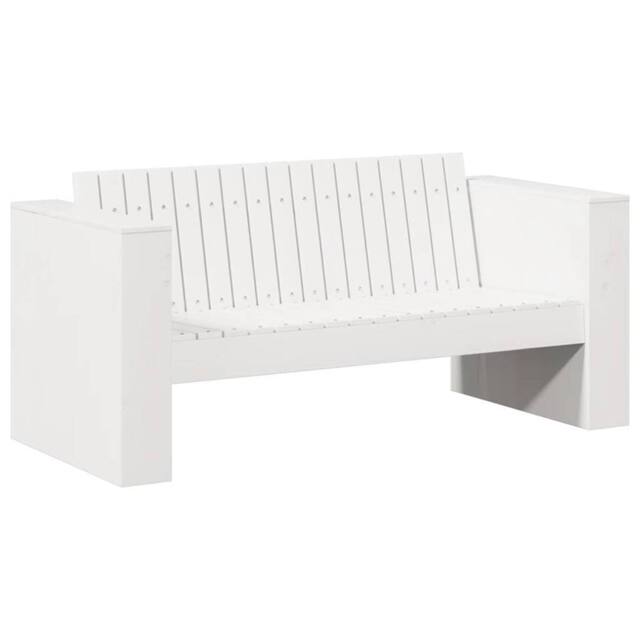 Berkfield Home Garden Sofa 2-Seater 134x60x62 cm White Solid Wood Pine - Size: 134 x 60 x 62 cm - image 1