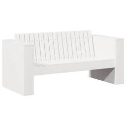Berkfield Home Garden Sofa 2-Seater 134x60x62 cm White Solid Wood Pine - Size: 134 x 60 x 62 cm