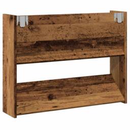 Berkfield Home Wall Shoe Cabinet Old Wood 80x18x60 cm Engineered Wood in Brown - Size: 80 x 18 x 60 cm - thumbnail 6