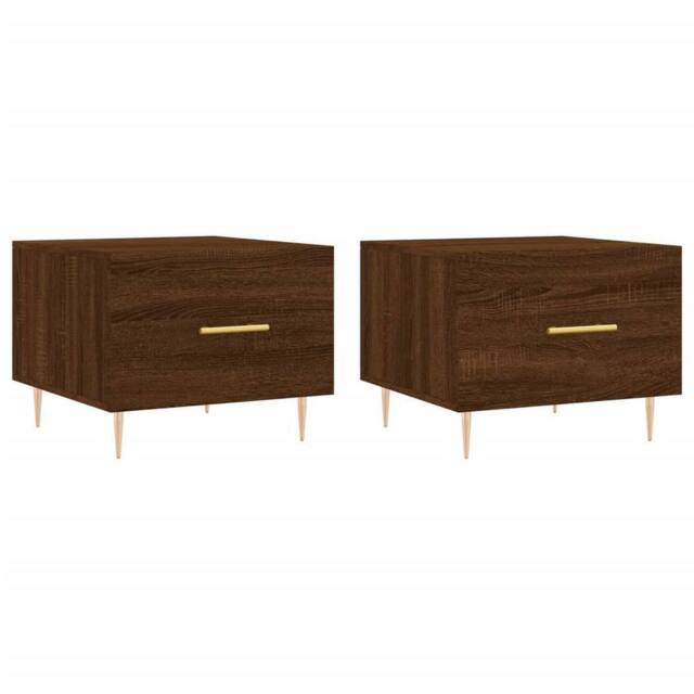 Berkfield Home Coffee Tables 2 pcs Brown Oak 50x50x40 cm Engineered Wood - Size: 50 x 50 x 40 cm - image 1