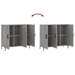 Berkfield Home Sideboard Grey Sonoma 90x34x80 cm Engineered Wood - Size: 90 x 34 x 80 cm - thumbnail 9